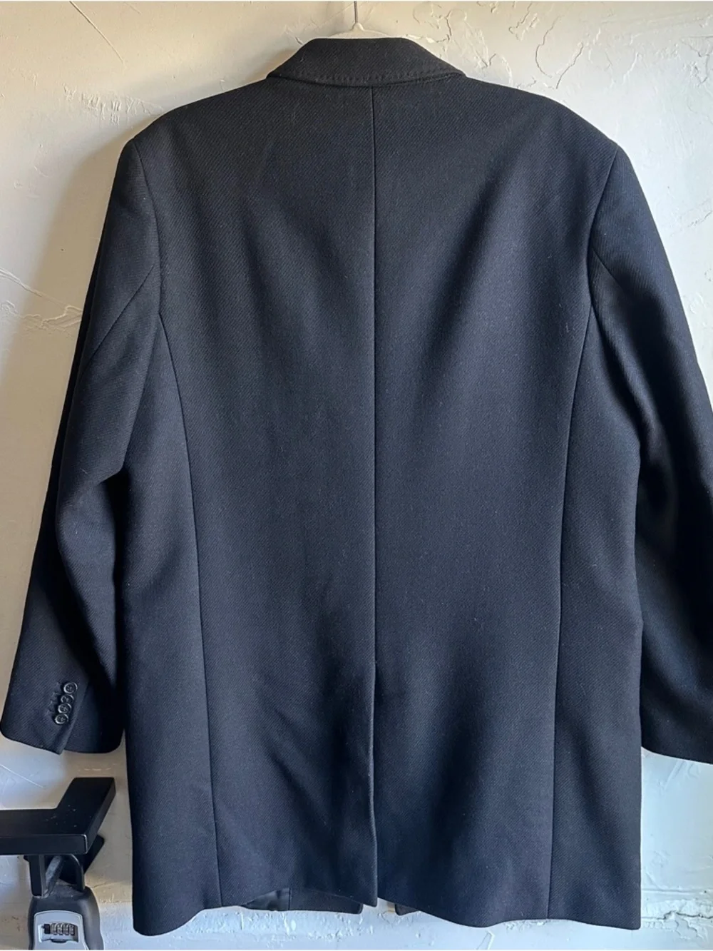 Banana Republic Italian Wool Blazer‎ Black Minimalist Tailored Coat M Business